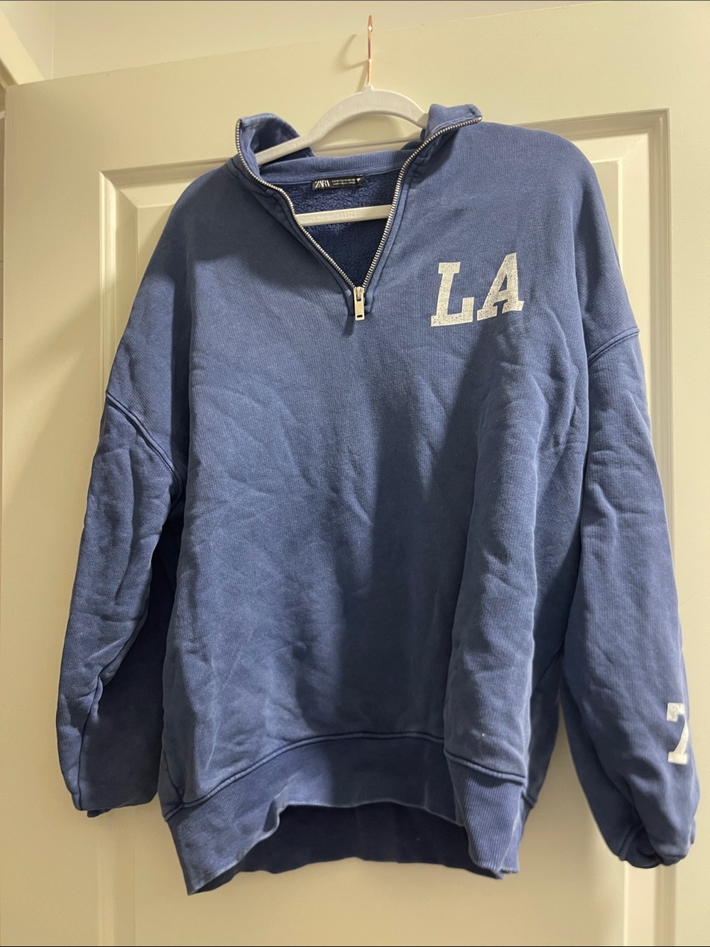 Zara Blue LA Half-Zip Sweater